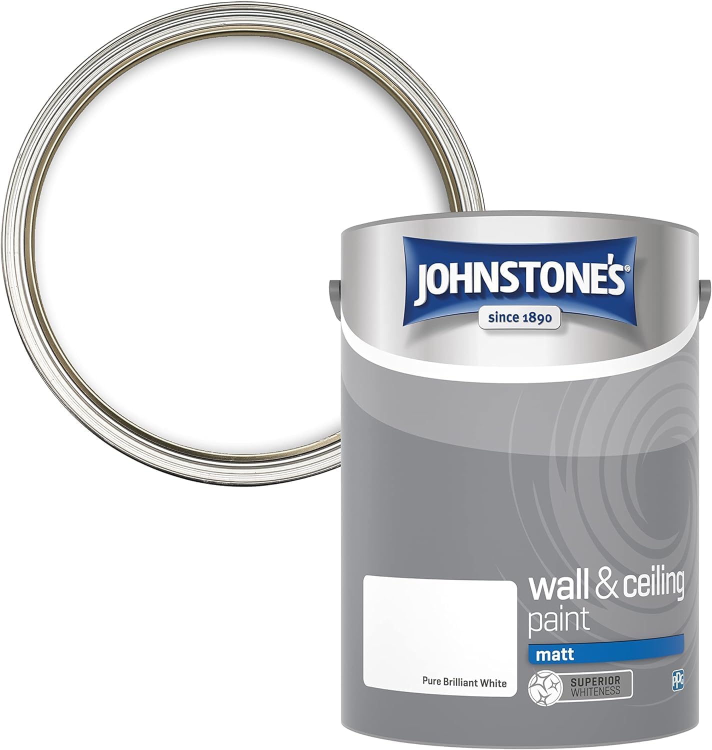 Johnstone's 303968 5 Litre Matt Emulsion Paint - Brilliant White