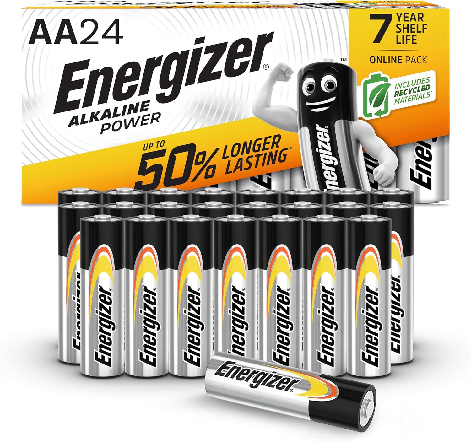 Energizer AA batteries, Alkaline Power, Pack of 24
