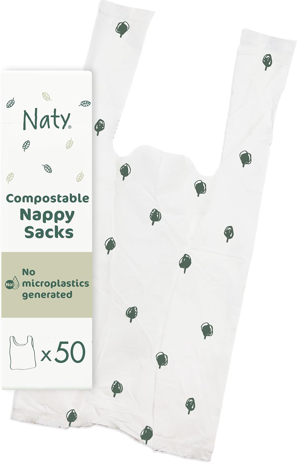 Naty Ecological Baby Nappy Bags - 100% Compostable and Biodegradable (1 x Pack of 50)
