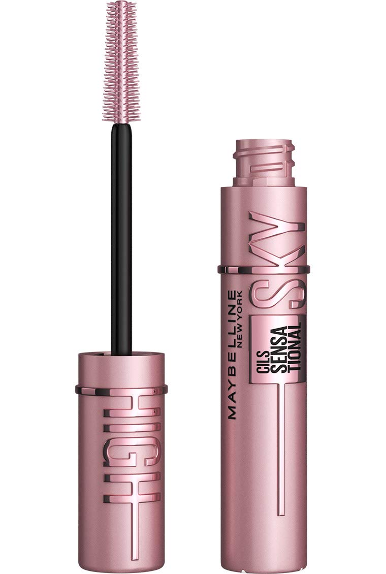 Maybelline New York Black Mascara for Extremely Long Eyelashes, Lash Sensational Sky High Mascara, Very Black, 7.2 ml