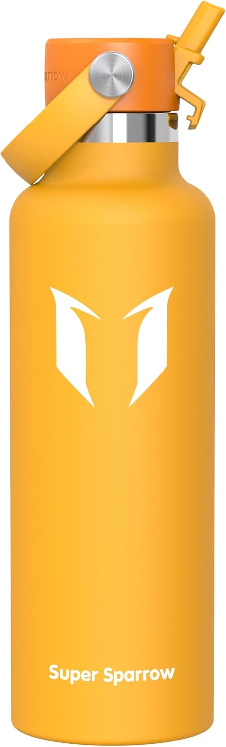 Super Sparrow Water Bottle, Stainless Steel, Ultra-Light Thermal Mug, 350 ml, 500 ml, 750 ml, 1 L, Standard Mouth Straw Lid, BPA-Free Thermos Flask for Sports, Travel, School, Outdoors