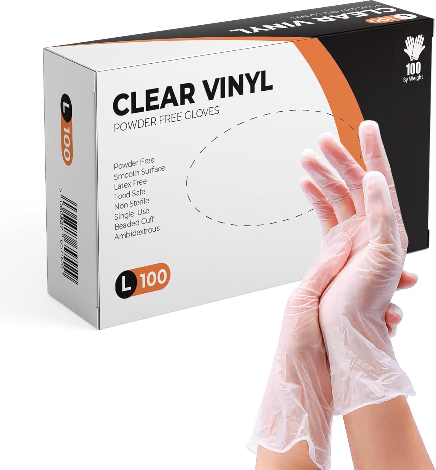 K-MART Transparent Vinyl Disposable Gloves, Packaging May Vary (Box of 100) (L (Pack of 100))