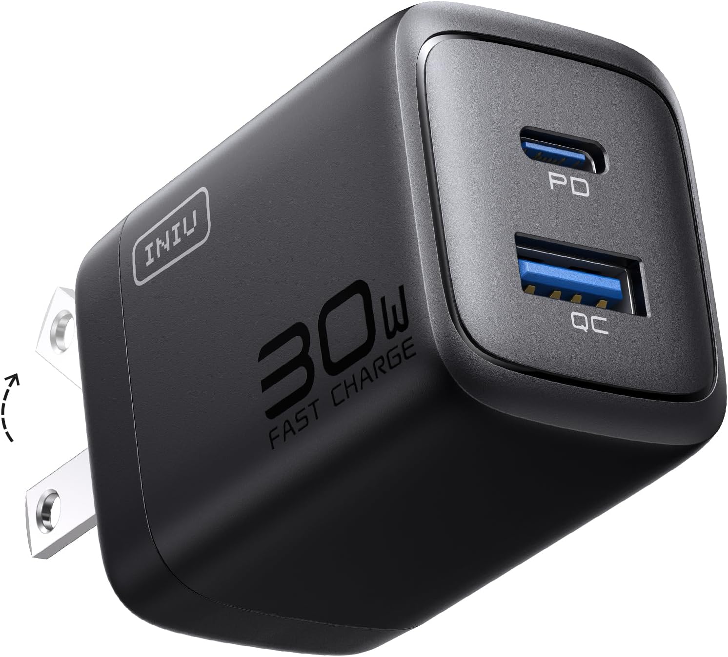 INIU USB C Charger 30W, 2 Port Charger Type C Fast Charging, PD 3.0 Portable Wall Charger Compact for iPhone 16 15 14 13 12 Pro MAX, iPad, Samsung S24 S23 Ultra, Google, Xiaomi, Huawei, etc