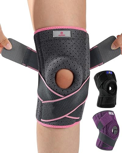 ABYON Knee Support for Men and Women, Adjustable Non-Slip Knee Brace with Side Stabilizers and Open Patella Gel Pad for Arthritis, Meniscus Tears, LCL/MCL/ACL Ligament Joint Pain (4XL/5XL)