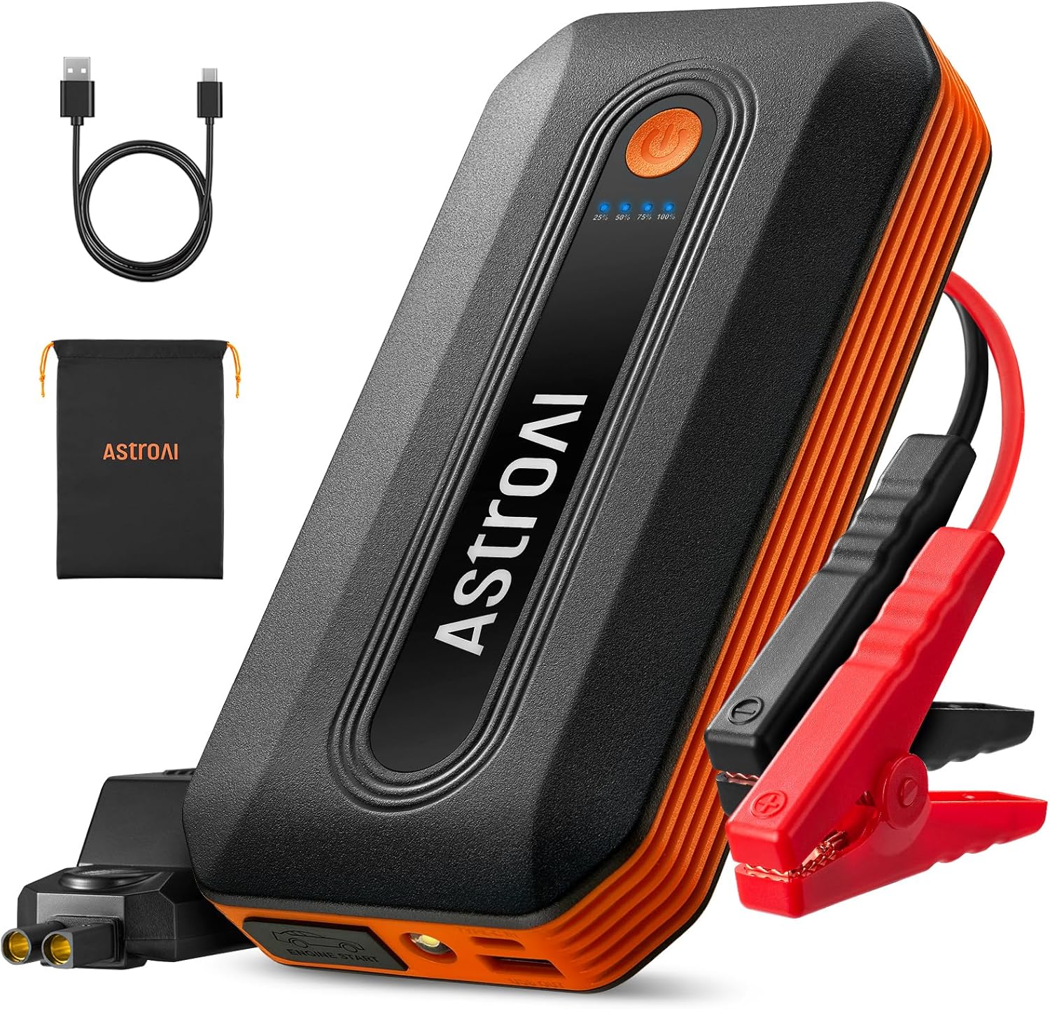 AstroAI B8 Jump Starter Power Bank for Cars, Battery Booster Car Jump Starter Power Bank for 7.0 L Petrol/5.5 L Diesel, Jump Starter Car with LED for 12 V Cars and Motorcycles, QC 3.0 USB Outputs