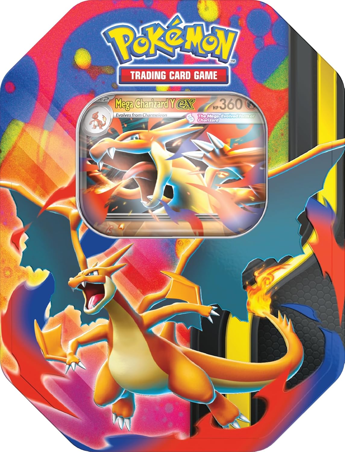 Pokémon TCG: Mega Charizard Tin - Mega Charizard Y ex (4 boosters & 1 foil promo card)